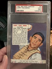 1952 Red Man Tobacco #3 Larry Yogi Berra New York Yankees HOF VG3 (MC)
