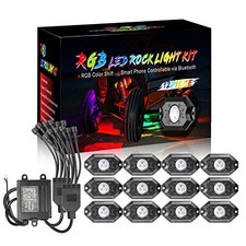 LED Rock Lights RGB Multicolor Neon Trail Rig Lights Underglow Wheel 12 pods