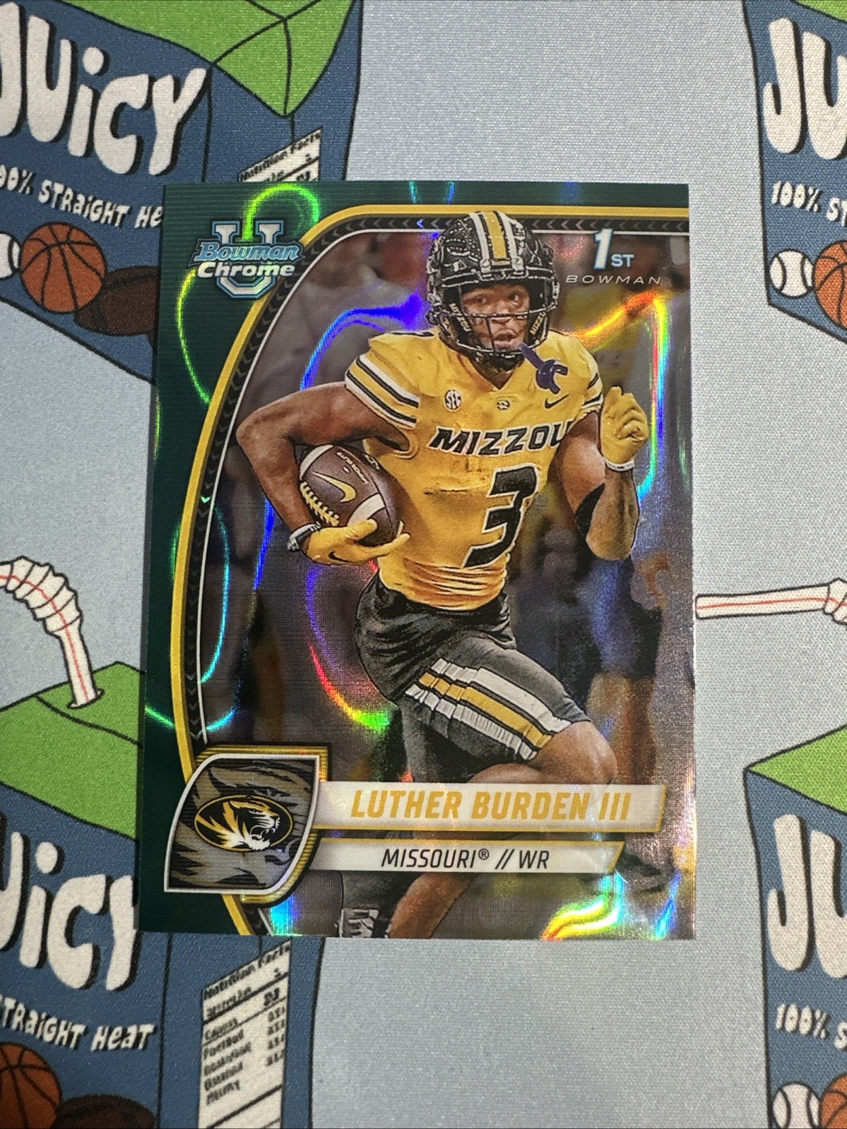 Luther Burden III 2024 Bowman Chrome U 1st Prospect Teal Lava Refractor Missouri