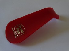 vintage red plastic Iron Age safety shoes shoe horn advertising shoe horn
