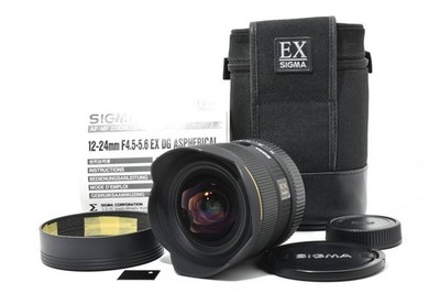 Sigma 12-24mm f/4.5-5.6 EX DG HSM Nikon F Camera Lens with Accessories
