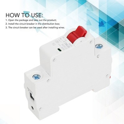 Circuit Breaker 1P DC 250V MCB 6A DIN Rail Mount Protection Switch 6000A
