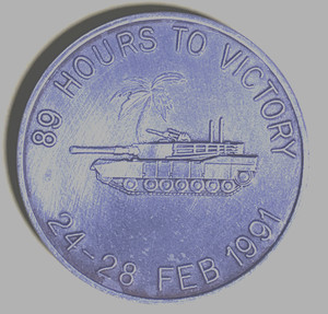 ✅🔥RARE 1ST ARMORED DIVISION DESERT STORM 89 HOURS TO VICTORY CHALLENGE COIN