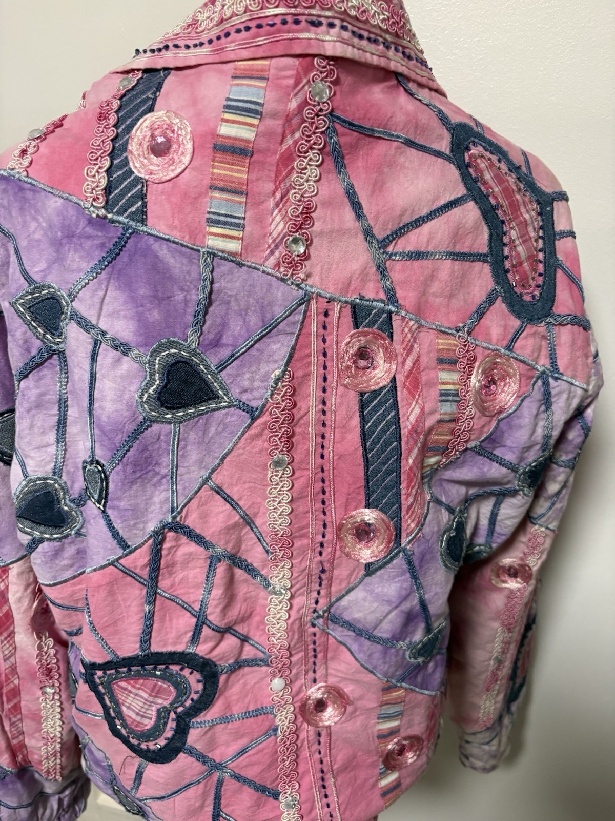 VTG Boho Carrie Allen Patchwork Patchwork Jacket … - image 13