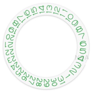 White Background Light Green Character Disk Date Wheel for 35 NH36