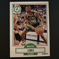 Fleer 1990-91 Base Set Reggie Lewis Boston Celtics #11 No Black Line