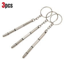 3pcs Precision Eyeglass Screwdriver Watch Repair Kit Keychain Tool - NEW