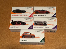 Hot Wheels Id Lot Of 5 Fiat 500e Audi R8 Lms Mercedes Amg Gt Vw T1-gtr Bmw I8 Hot Wheels Id Lot Of 5 Fiat 500e Audi R8 Lms Mercedes Amg Gt Vw T1-gtr Bmw I8