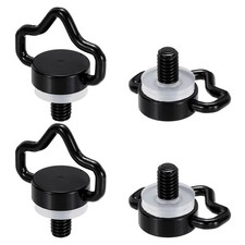 1/4" Stainless Steel D Ring Screw, 4Pcs Fixing Screw for Tripod DSLR, Black