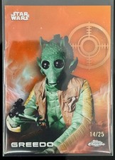 2025 Topps Chrome Star Wars Greedo A New Hope Orange Refractor 14/25 #54