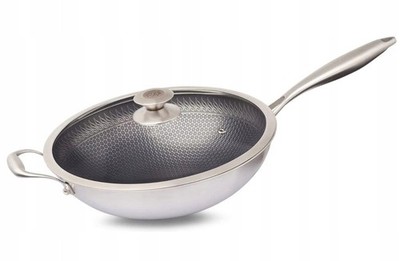 Wok Reishunger 32 cm, eine Bratpfanne aus Edelstahl