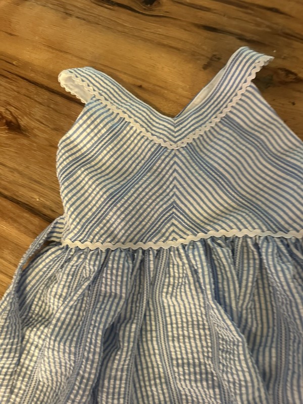 Bonnie Jean Girls Dress 6 Sleeveless Striped Dress Blue White 6
