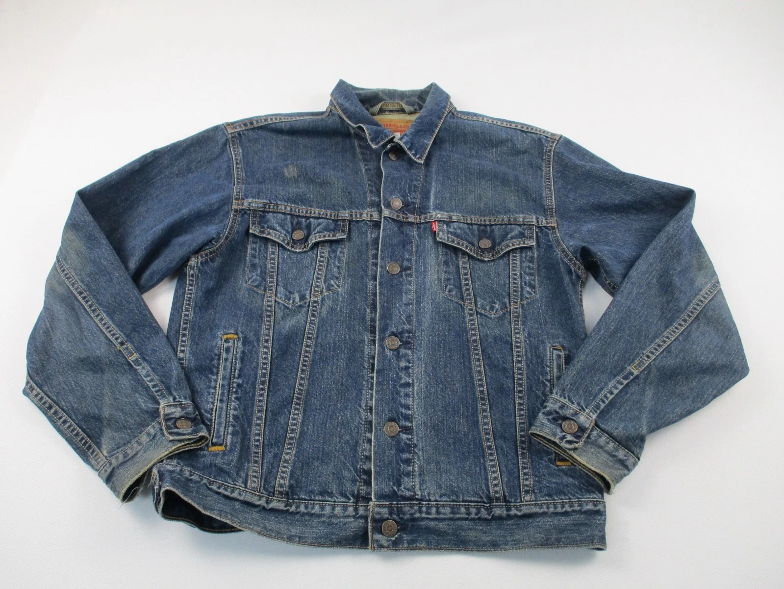 Levis Standard Trucker Denim Jacket Mens Medium Blue Button Collared