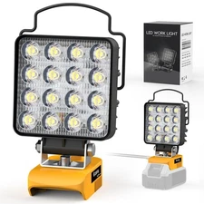 20V Cordless LED Work Light Compatible with DeWALT Batteries: 70W 7000LM Flas...