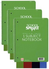 School Smart Spiral Non-Perforated 1 Subject College Ruled Notebook, 100 Sheets,