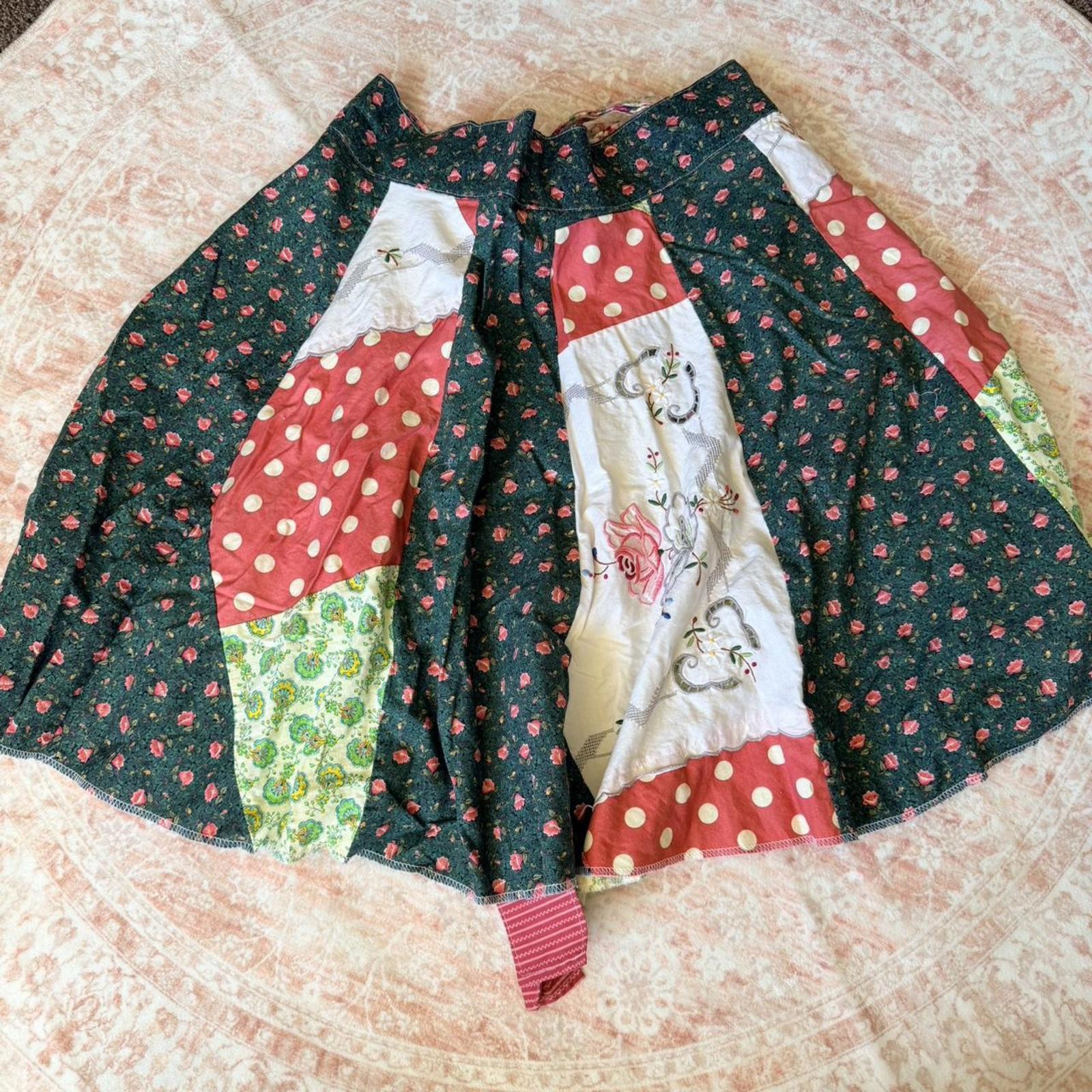 Cottagecore Patchwork Wrap Skirt - image 1