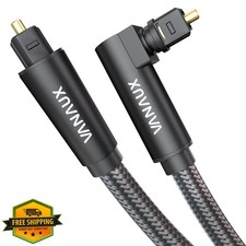 VANAUX 90 Degree Optical Audio Cable 10FT Toslink Male