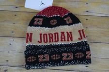 NWT Nike Kids Youth Jordan Beanie 23 Basketball Knit Hat winter Black Red 8/20