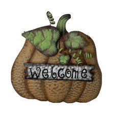 PUMPKIN Rustic WELCOME - HARVEST - FALL THANKSGIVING Metal DECORATION Sign.