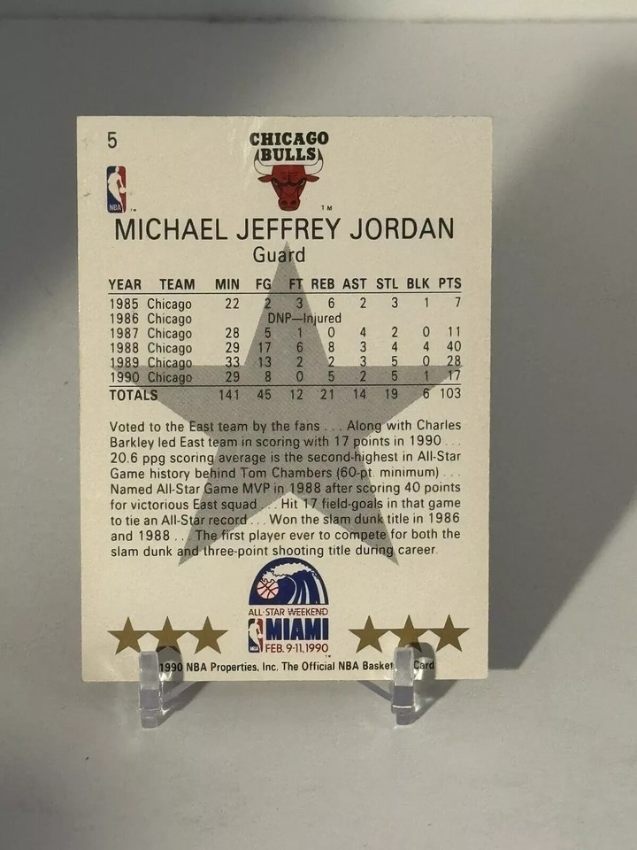1990 Hoops Michael Jordan 5 AllStar East Basketball card eBay