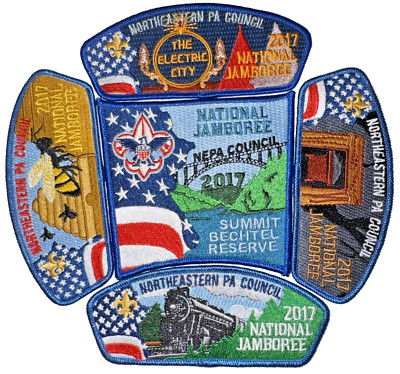 Northeastern PA Council 5 pc JSP/Center Patch Set 2017 Boy Scout Jamboree MINT!