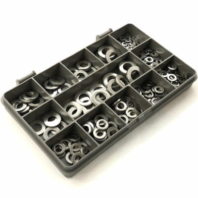 200 SORTIERTE STÜCK A2 EDELSTAHL FORM A FLACHSCHEIBEN M3 M4 M5 M6 M8 M10 SET