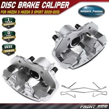 2x Front Disc Brake Caliper with Bracket for Mazda 3 2005-2006 2008-2013 L4 2.0L