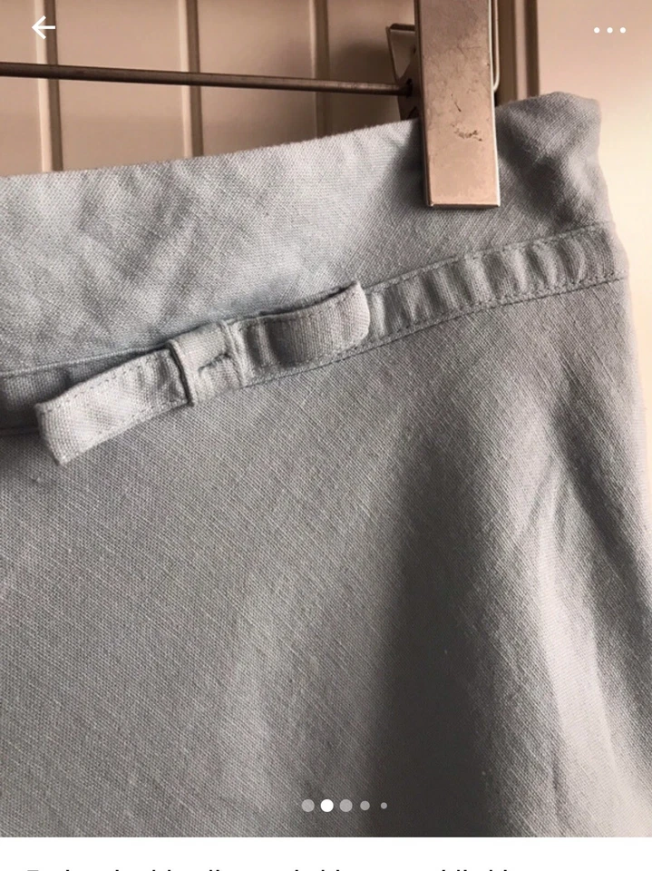 E-vie Mint Blue Linen Mix Bias Cut Midi Skirt Size 10 - Image 2 of 4