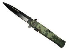 9" Camo Godfather Style Pocket Knife Fast Action Spring Assisted Open Assist