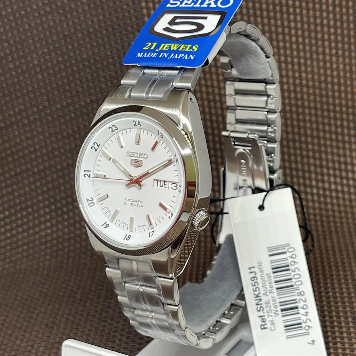 Seiko 5 SNK559J1 Automatic Made In Japan White Analog 21 Jewels