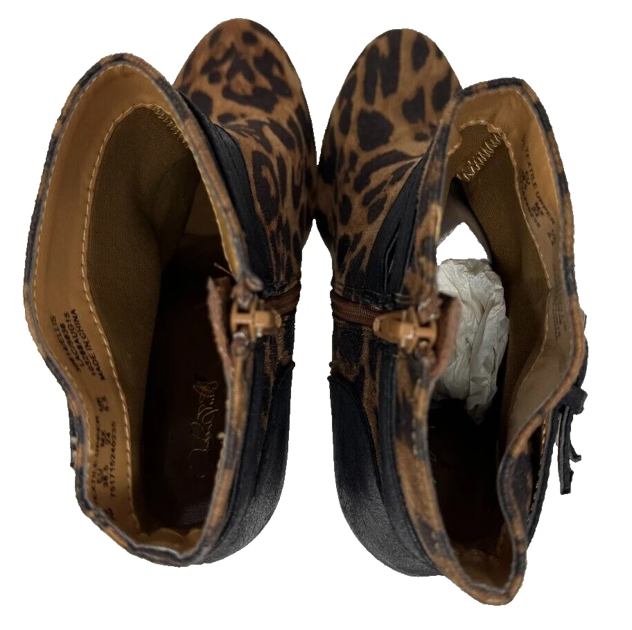 Botas al tobillo Jaclyn Smith para mujer Ellis con cremallera cuña leopardo/negro talla: 7 77A Foto 4 de 4