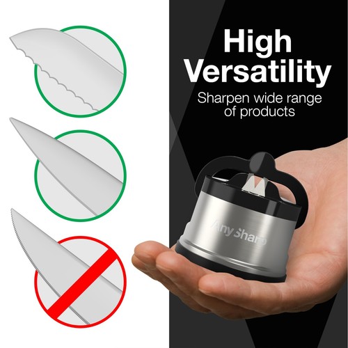 AnySharp Global World's Best Knife Suction Sharpener, Pro Metal GENUINE - Picture 7 of 13