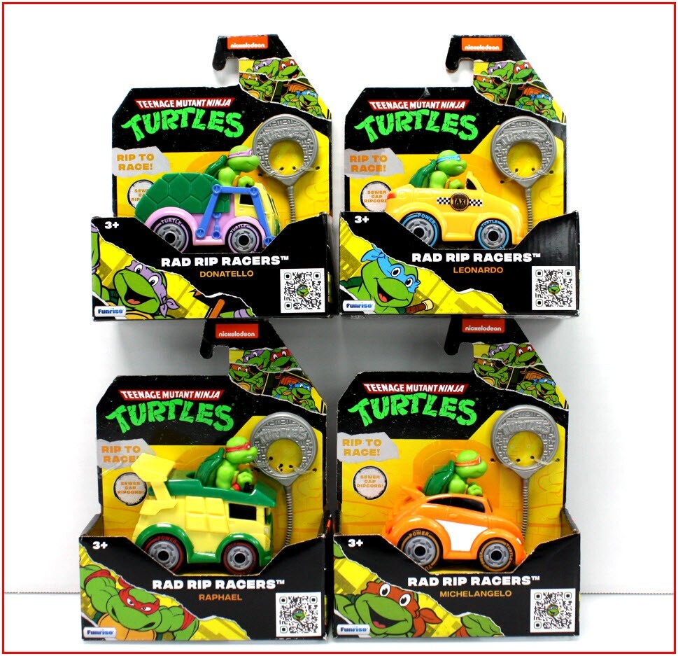 LOT 4 - Teenage Mutant Ninja Turtles RAD RIP RACERS LEO + RAPH +
