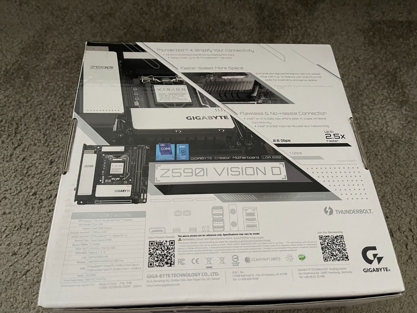 Gigabyte Z590I VISION D Mini ITX Motherboard LGA1200 SKT eBay