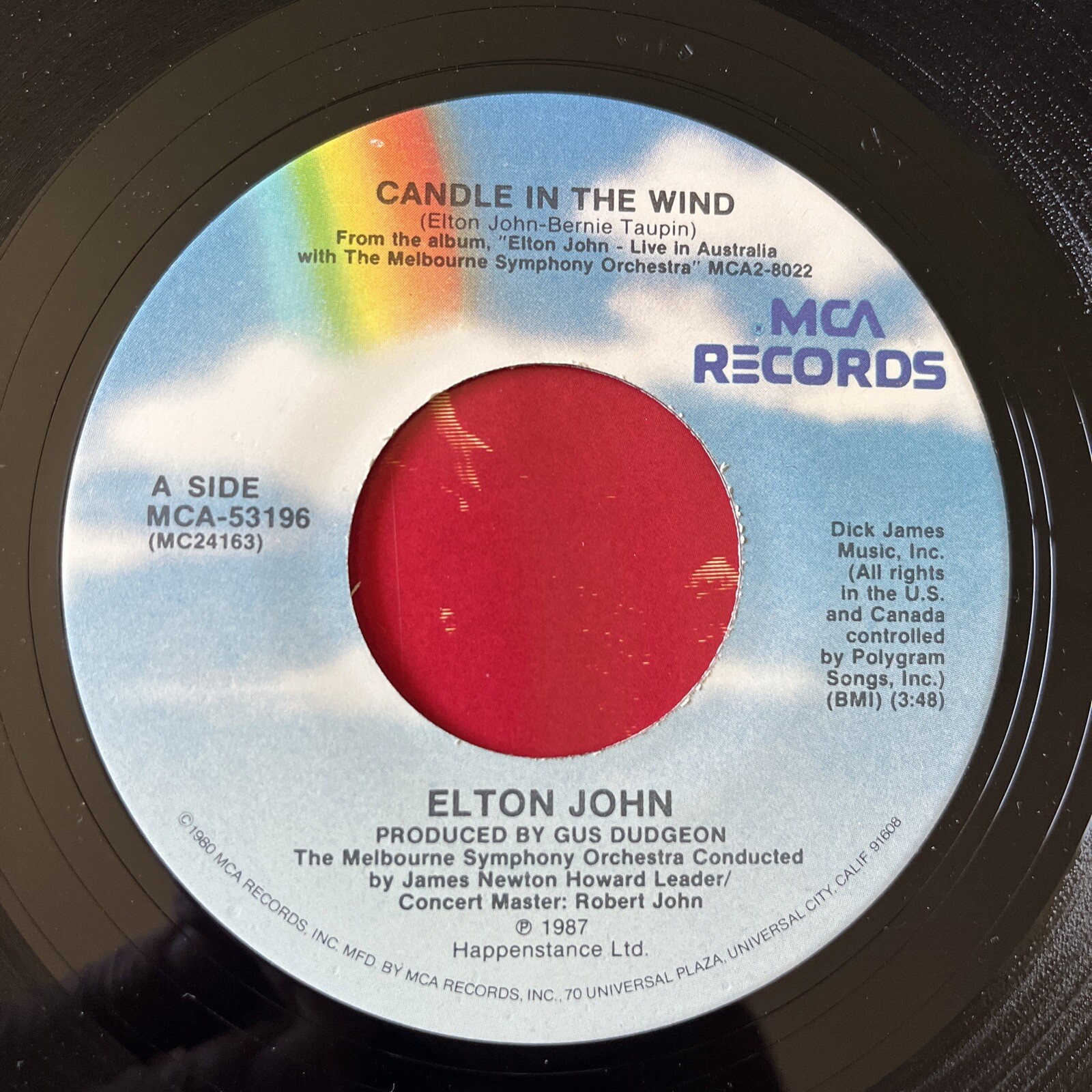 ELTON JOHN CANDLE IN THE WIND 45rpm Record w/ Pic Sleeve MCA53196