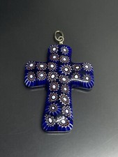 "De colección Colgante Cruz Religiosa Fianza Religiosa Fianza Italia Veneciana Cristal Murano"