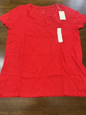 Womens A New Day Red V Neck Shirt XXL NWT