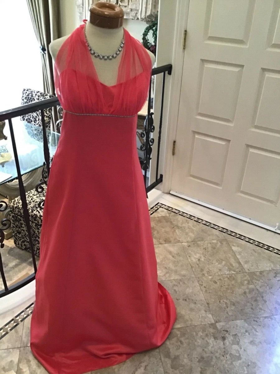 Coral color cheap formal dress