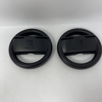 Official OEM Nintendo Switch Mario Kart Steering Wheel Pair Black Model HAC-017