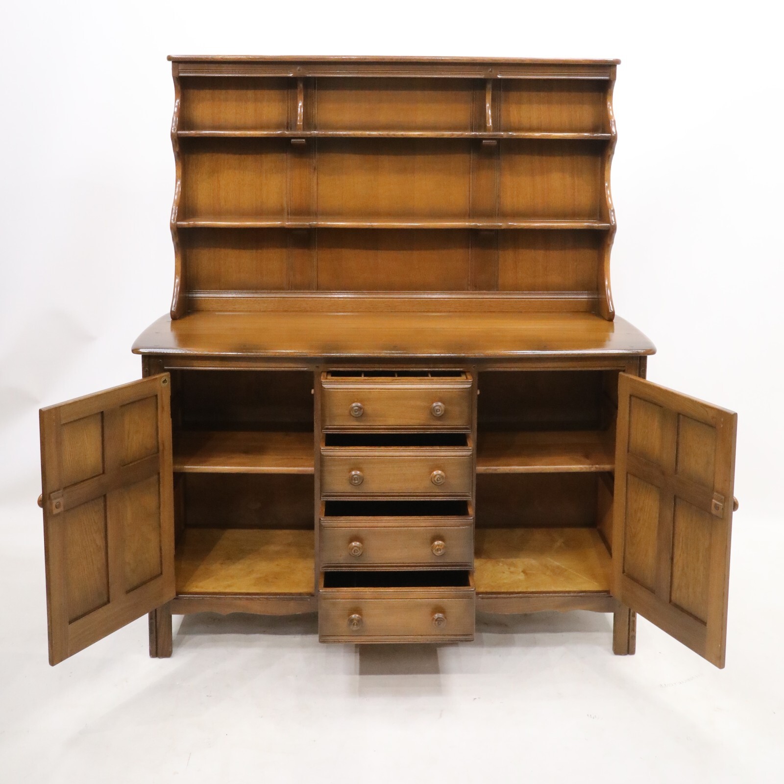 Ercol Welsh Dresser 4 Drawers 2 Cupboards Shelving Golden Dawn FREE UK