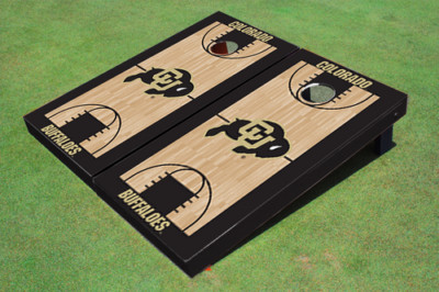 University of Colorado Black Matching Basketball Court Custom Cornhole Board