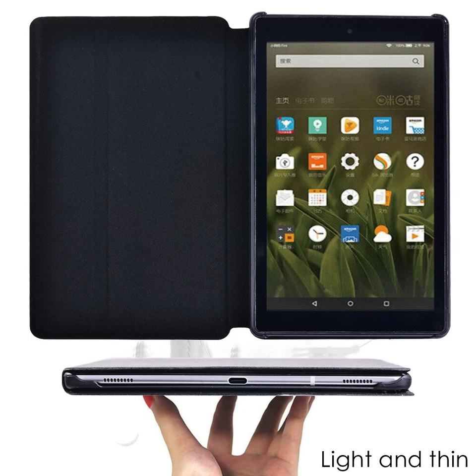 Hülle für Amazon Fire 7 (12. Gen 2022) Leder Flip Ständer Slim Book Smart Cover - Bild 3 von 4