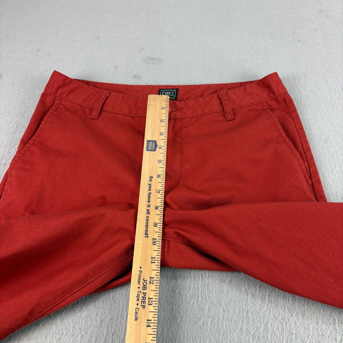 Obey Propaganda Pants Mens 32x32 Red Chino Straight Leg Casual View 6