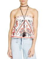 Free People Flirt Alert Embroidered Crop Top Ivory Red Black Large W5 on sale Free People Flirt Alert Embroidered Crop Top Ivory Red Black Large W5 on sale