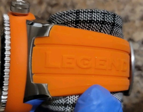 SWISSLEGEND+NEPTUNE NWOT ORANGE 10ATM STAINLESS STEEL SWISSMADE SAPPHIRE CRYSTAL - Picture 2 of 11