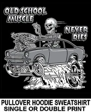 1970-77 OLD SCHOOL MUSCLE HOT ROD OUTLAW DRAG RACE CAR SKULL HOODIE SWEATSHIRT 7