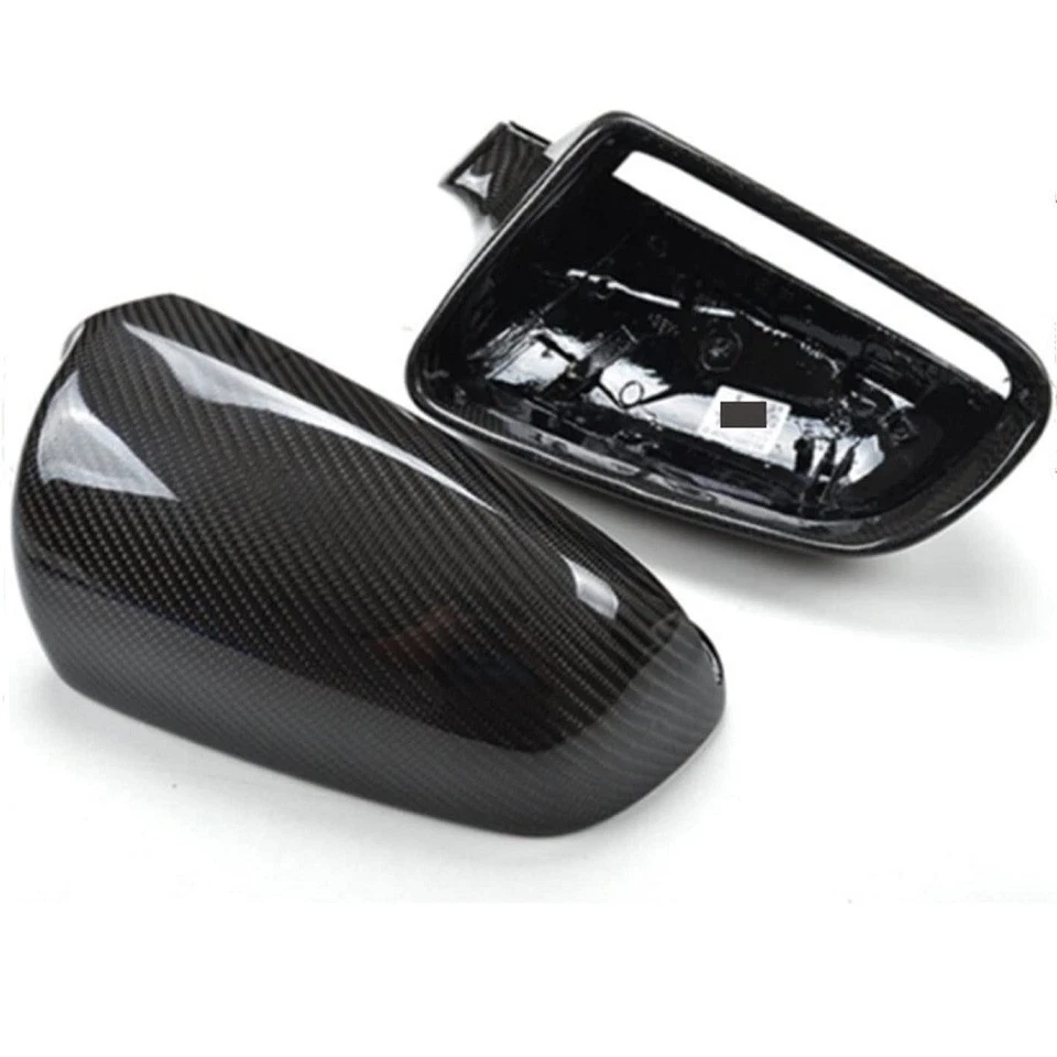 Tapa de repuesto de cubierta de espejo retrovisor lateral de coche de fibra de carbono para Audi B7 A3 A4 A6 S4 2004-2008 Foto 3 de 4