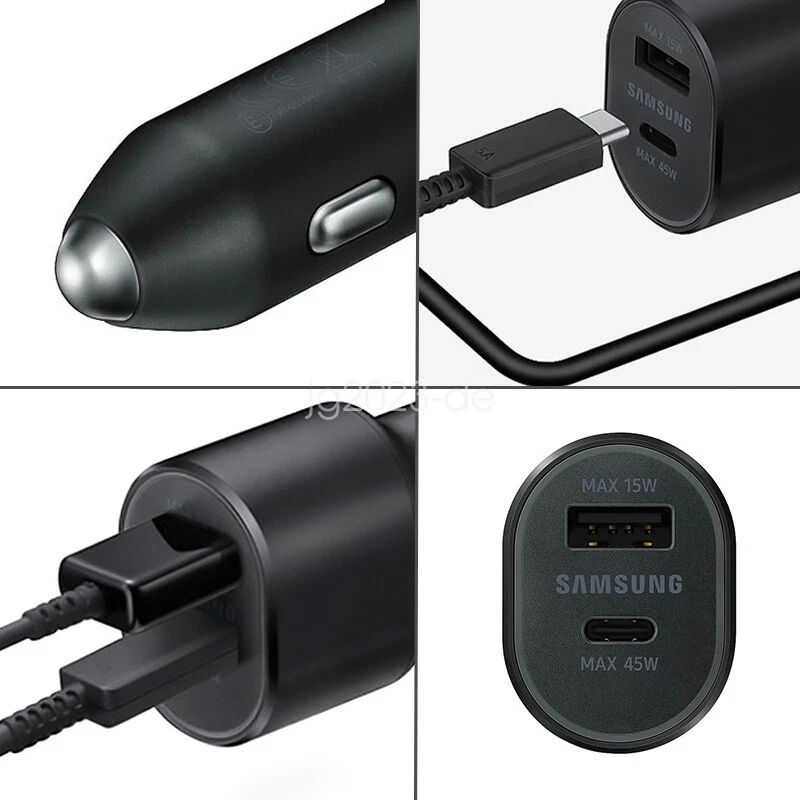 Adaptador Cargador Coche Carga Súper Rápida Original Samsung 45W Cable USB-C PD Foto 2 de 4
