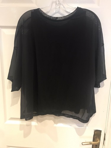 Reebok Womens Black Mesh 2-Layer T-Shirt, UK & US Size XL, New With Tags - Picture 4 of 15