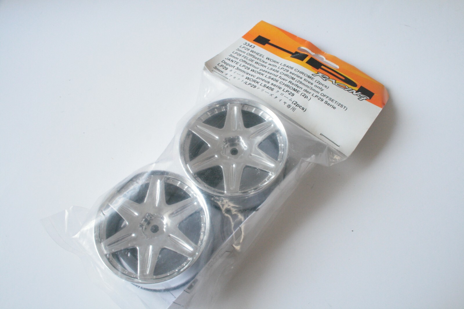 HPI LP29 Wheel Work LS406 Chrome Wheels (29mm, 3mm Offset) - 3343